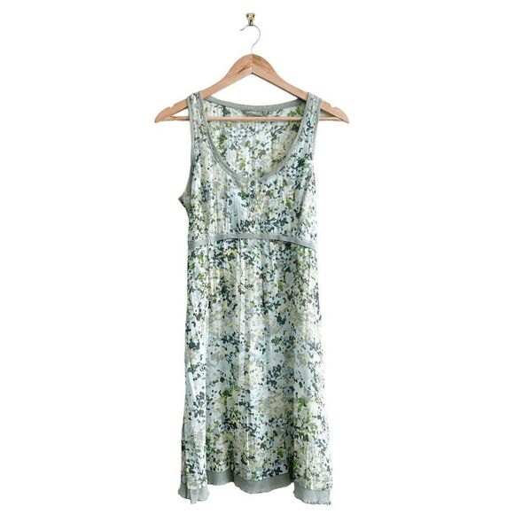 Sandwich Womens Dress Summer Sleeveless Unlined Green Print Sheer Size 36 - Picture 1 of 6